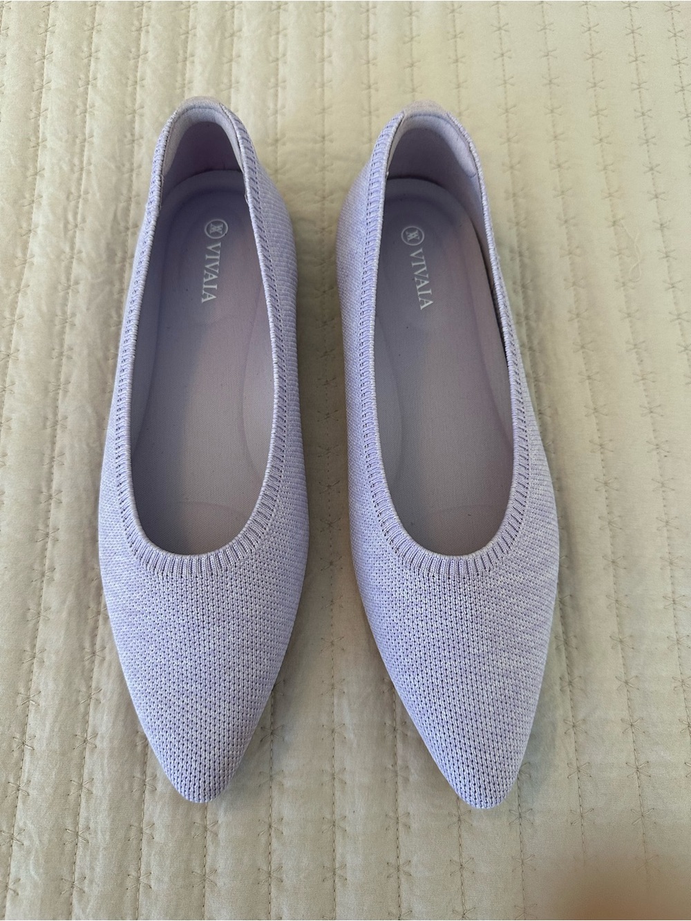 NWT VIVAIA The Point Flats Lavender Knit Pointed Ballet Shoes EU 40.5/US 9-9.5 - Picture 3 of 11